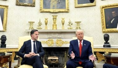 Trump threatens to acquire Canada, Greenland while next to NATO chief