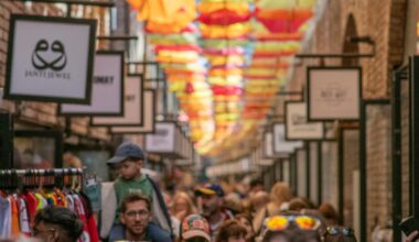 Camden Market - spring weather crowds