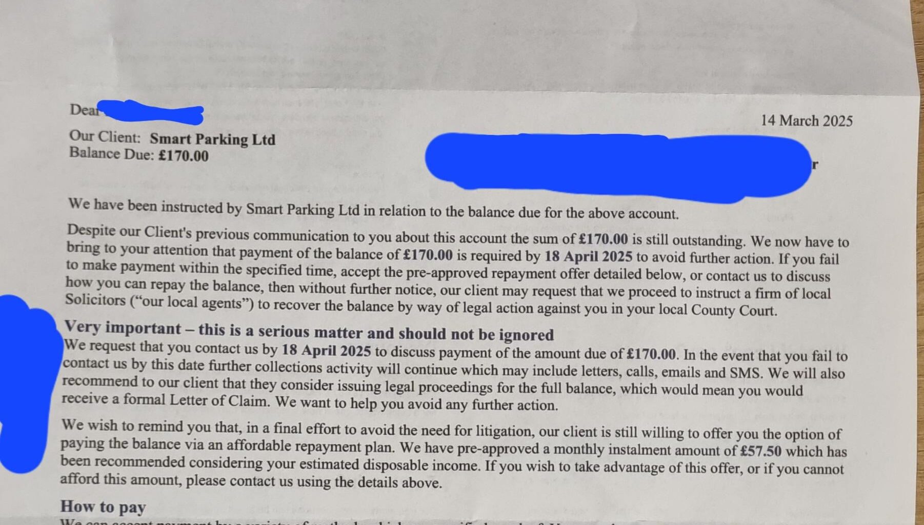 Private parking Fines