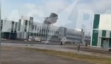 Dramatic moment Ukrainian kamikaze drone strikes Putin training ground housing notorious torture chamber deep in Russia