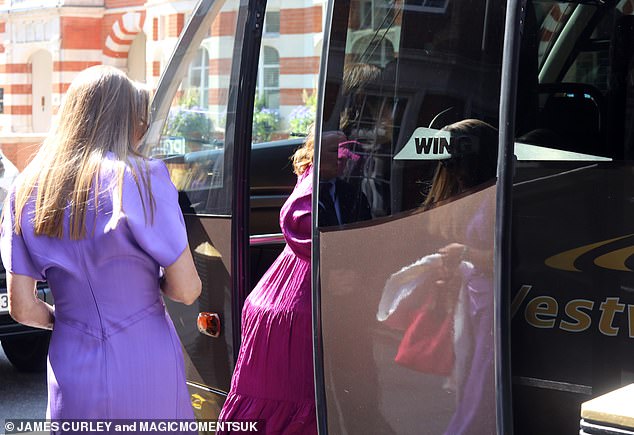 The pair then boarded a coach after their lunch