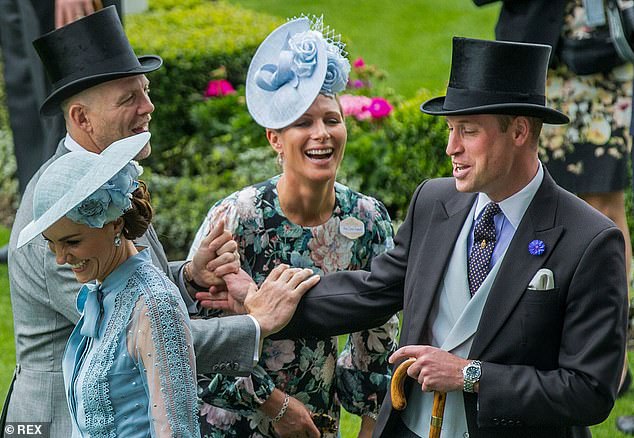 Zara Tindall (pictured at Royal Ascot in 2019) and Princess Beatrice and Princess Eugenie were reportedly asked to help with the Buckingham Palace garden party given the 'unique circumstances'