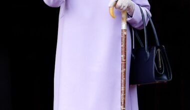 Queen Elizabeth's outfits were carefully considered to ensure she stood out in a crowd of well-wishers - despite her modest height of 5ft 3in. Above: The Queen attends a parade in the gardens of the Palace of Holyroodhouse on June 28, 2022