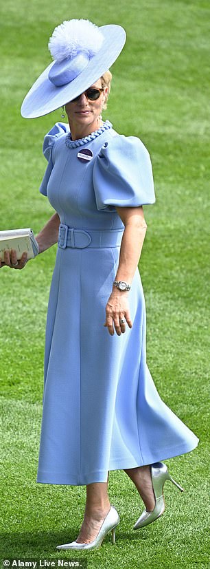 Zara Tindall appeared to draw inspiration from her late grandmother in a dress by Rebecca Vallance