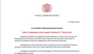 King Charles Admitted to the Hospital