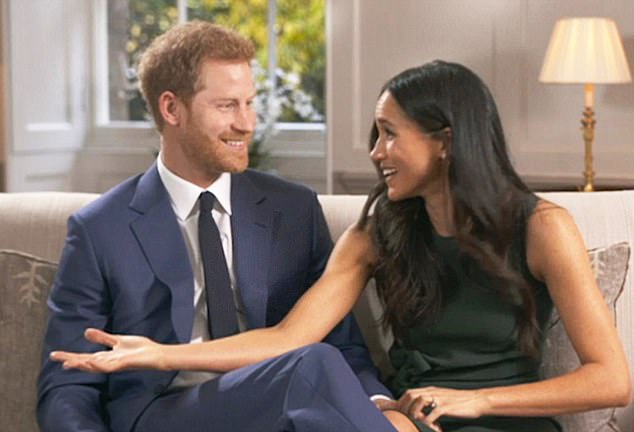 Meghan was seen to be very dominant in their first TV interview, with her arm stretched across Harry's body