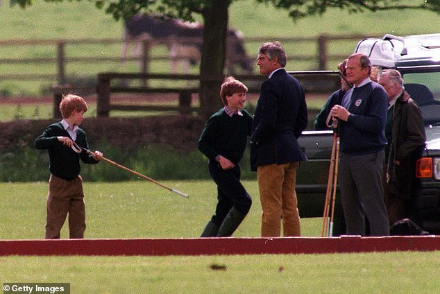 Prince William and Prince Harry play together at Cirencester Park polo club in May, 1995