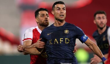 Cristiano Ronaldo pictured in action during Al-Nassr's 2-0 win over Perspolis in Iran in 2023