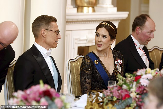Queen Mary was seen deep in conversation with President Alexander Stubb
