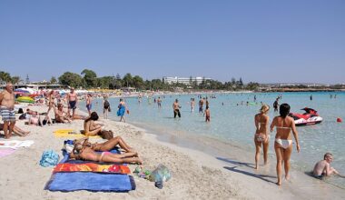 Cyprus offers abundant sunshine, as here on Nissi beach in the resort of Ayia Napa