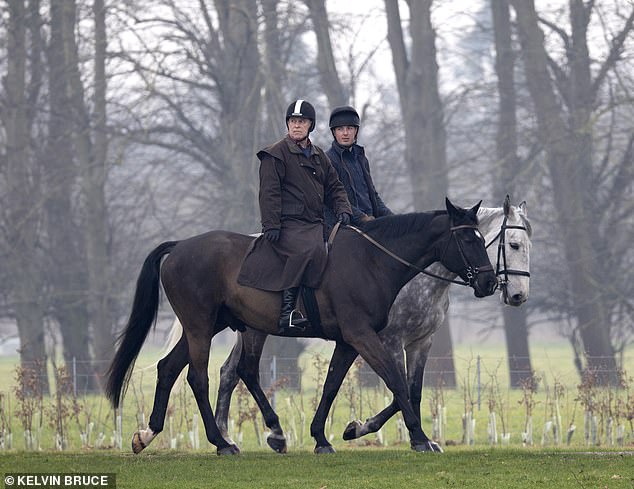 The Duke of York, 65, donned a long brown coat, riding boots, and a helmet for a trot around the Berkshire estate on the same day that King Charles, Queen Camilla, and the rest of the Royal Family will mark Commonwealth Day in the UK