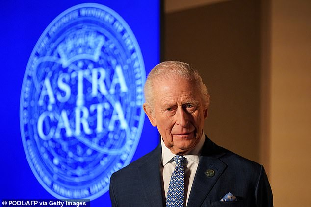 Corrigan, 61, who runs Mayfair restaurants Bentley's and Corrigan's, says Prince Harry and Meghan have become a strain on King Charles (pictured)