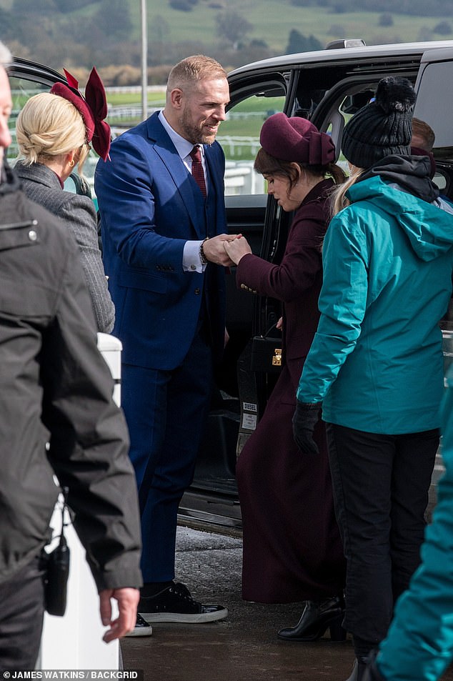 Eugenie was greeted by James Haskell, a known close pal of Mike, who went public with his new Big Brother star girlfriend Sara McLean