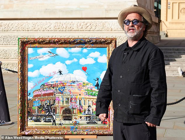 He has in the past depicted King Charles in military uniform, wearing aviator sunglasses and surrounded by graffiti, but French street artist Mr Brainwash still hopes that he will be granted permission to capture the Windsors