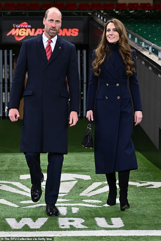 Kate Middleton was the picture of elegance as she attended the Six Nations match, donning a bespoke Alexander McQueen coat for the occasion
