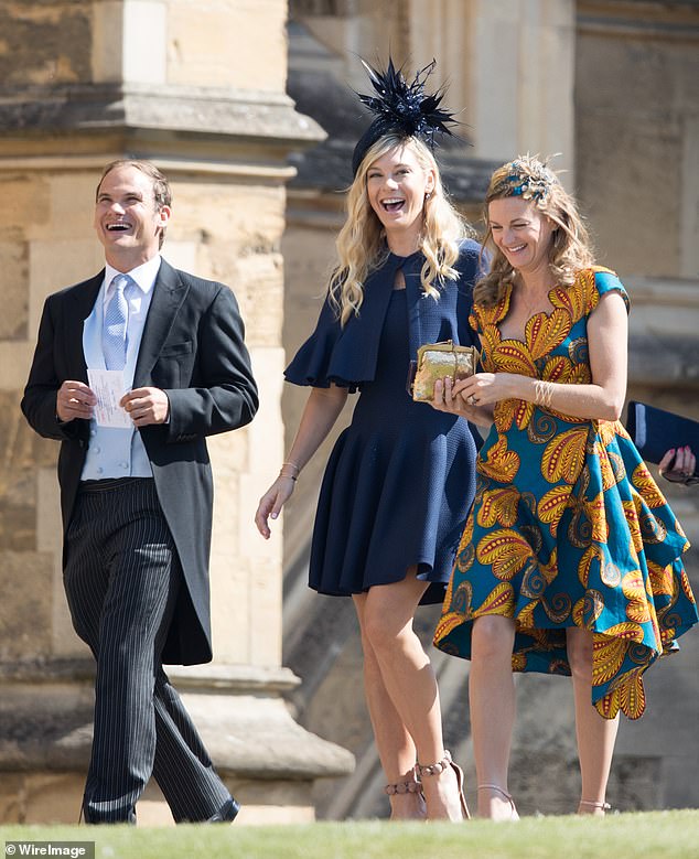 Chelsy is said to have remained friends with Harry after their breakup. Pictured at his wedding to Meghan in 2018