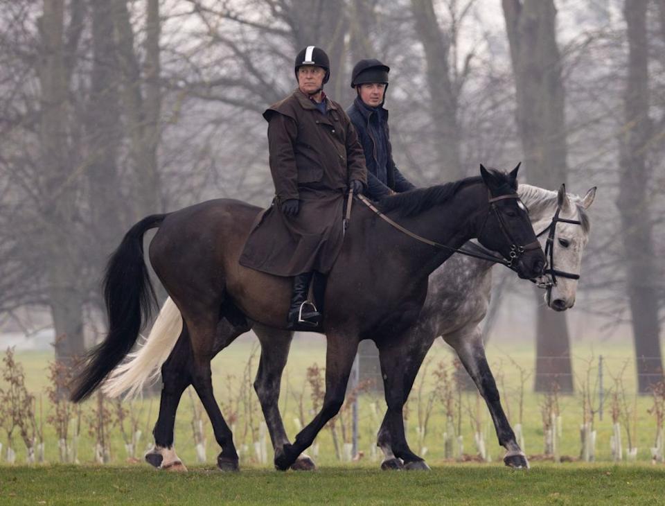 King Charles’ younger brother rode on horseback alongside a horse groom — a designated staffer responsible for the safety and care of the royal family’s animals. Shutterstock