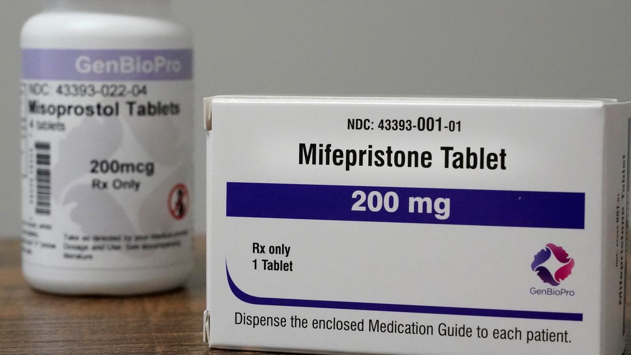 Containers of the medication used to end an early pregnancy sit on a table inside a Planned Parenthood clinic, Oct. 29, 2021, in Fairview Heights, Ill. (AP Photo/Jeff Roberson, File)
