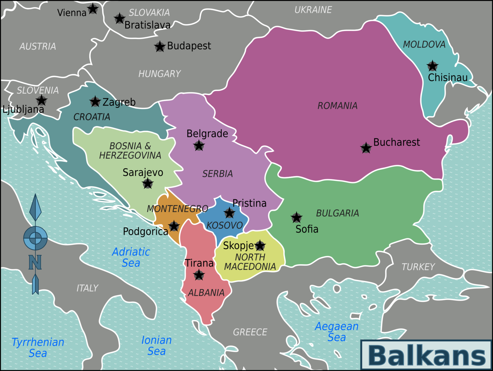 map of Balkan region