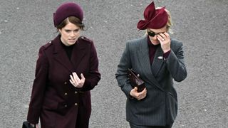 Princess Eugenie and Zara Tindall arrive on the second day of the 2025 Cheltenham Festival