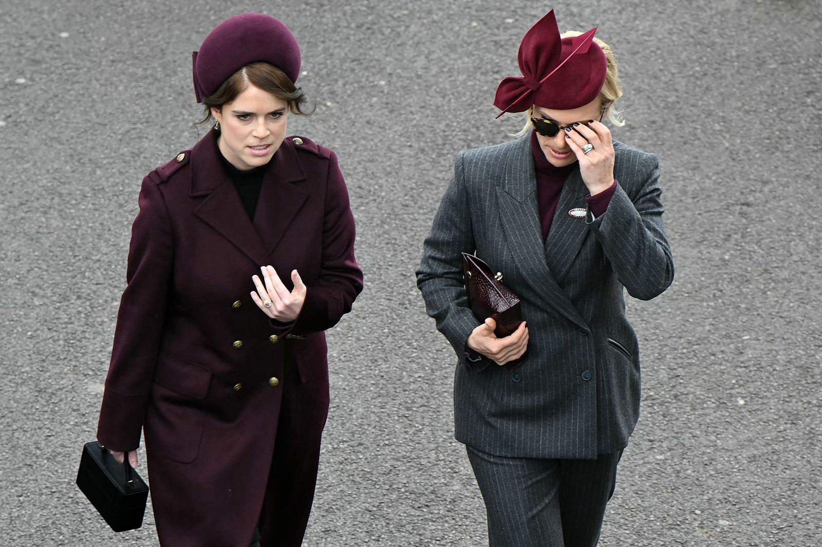 Image may contain Lexi Alexander Zara Tindall Clothing Coat Person Adult Hat Accessories Glasses Bag and Handbag