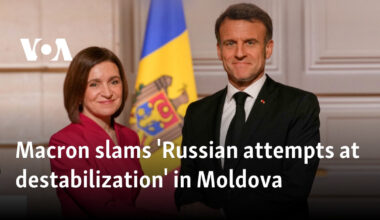 Macron slams 'Russian attempts at destabilization' in Moldova