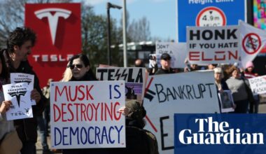 Protesters picket London Tesla showroom on global anti-Musk day