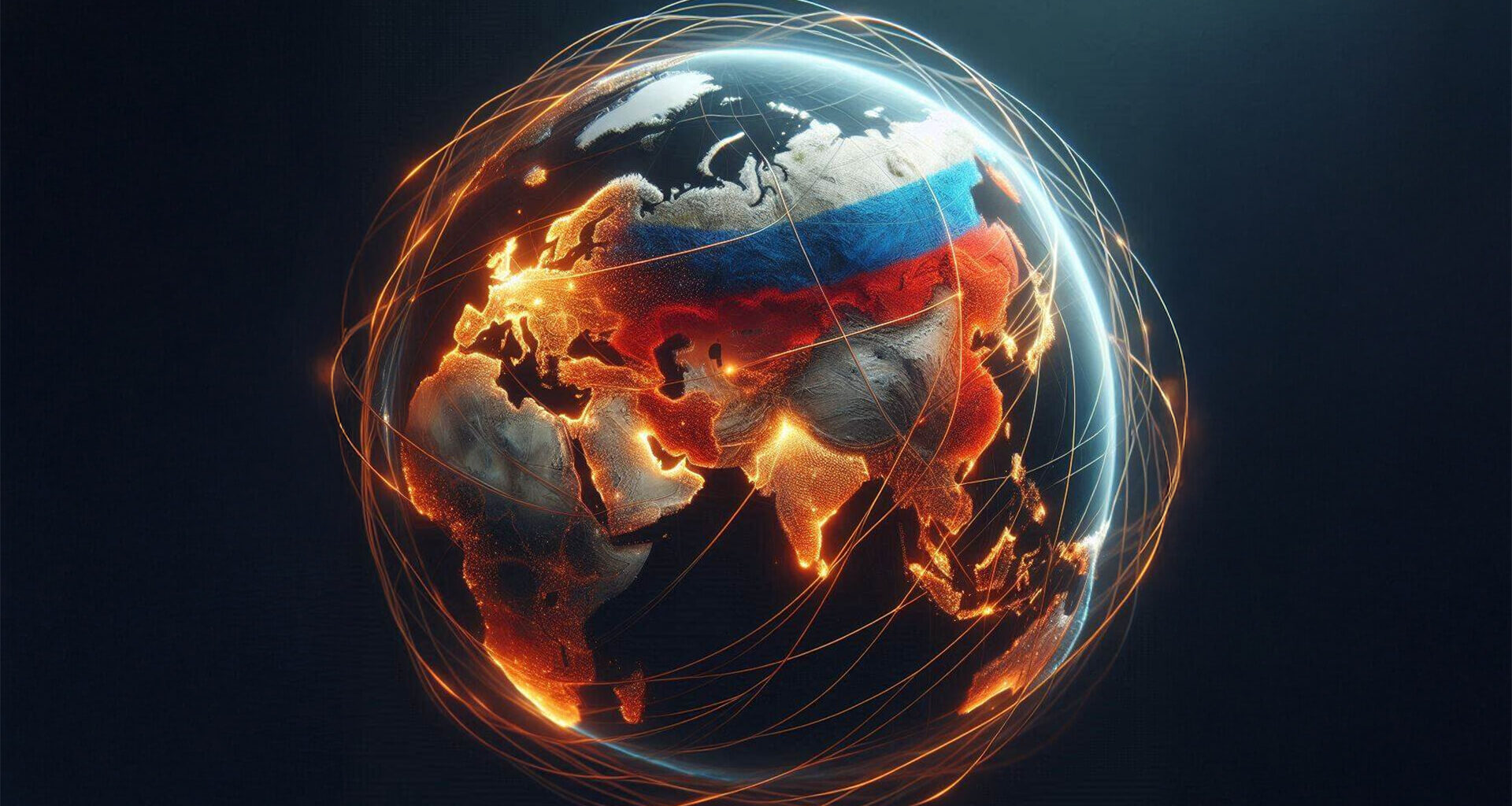 AI generated image of russia and world