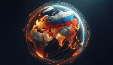 AI generated image of russia and world