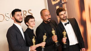 Basel Adra, Rachel Szor, Hamdan Ballal, Yuval Abraham at the 97th Oscars held at the Dolby Theatre on March 2, 2025 in Hollywood, California. (Photo by JC Olivera/WWD via Getty Images)