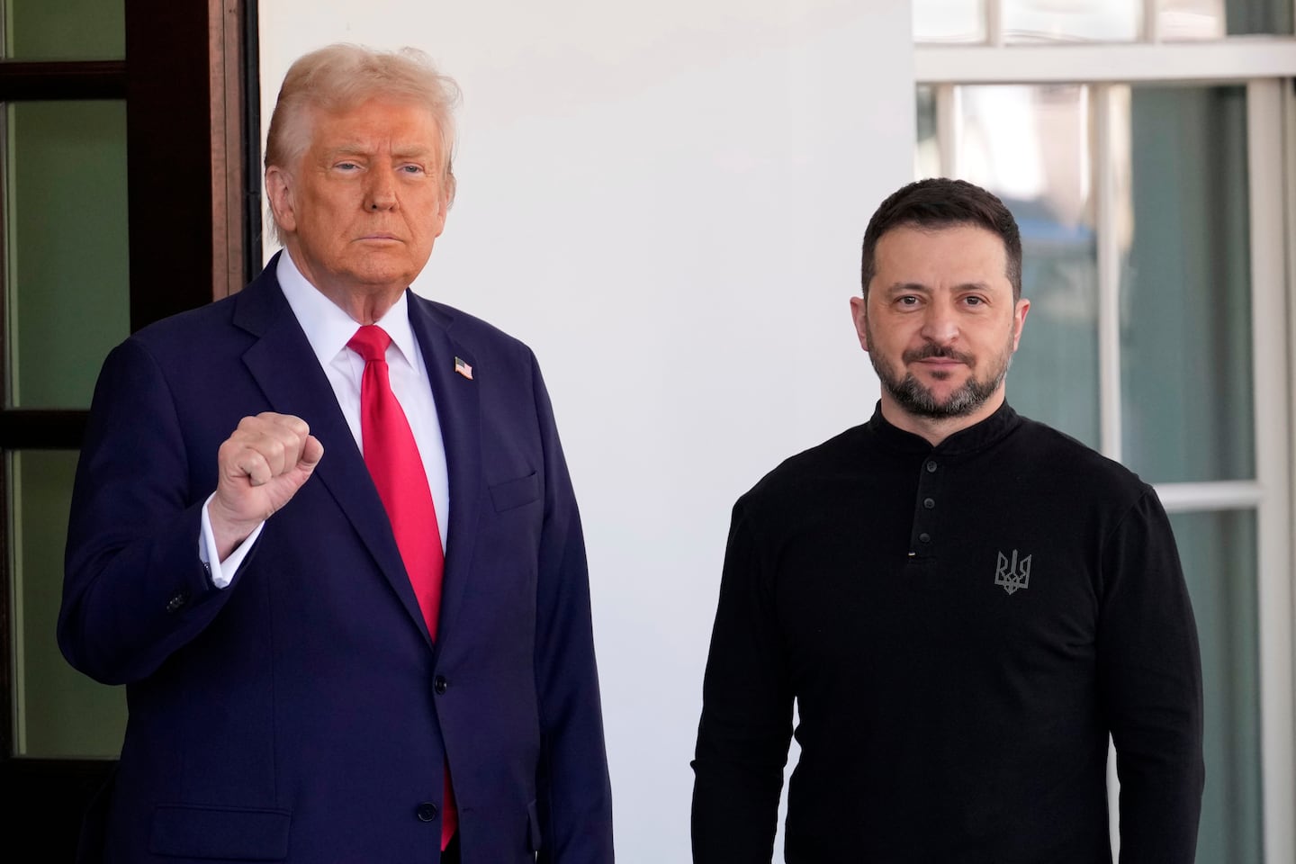 President Donald Trump welcomes Ukraine President Volodymyr Zelenskyy at the White House in Washington, Friday, Feb. 28, 2025. 