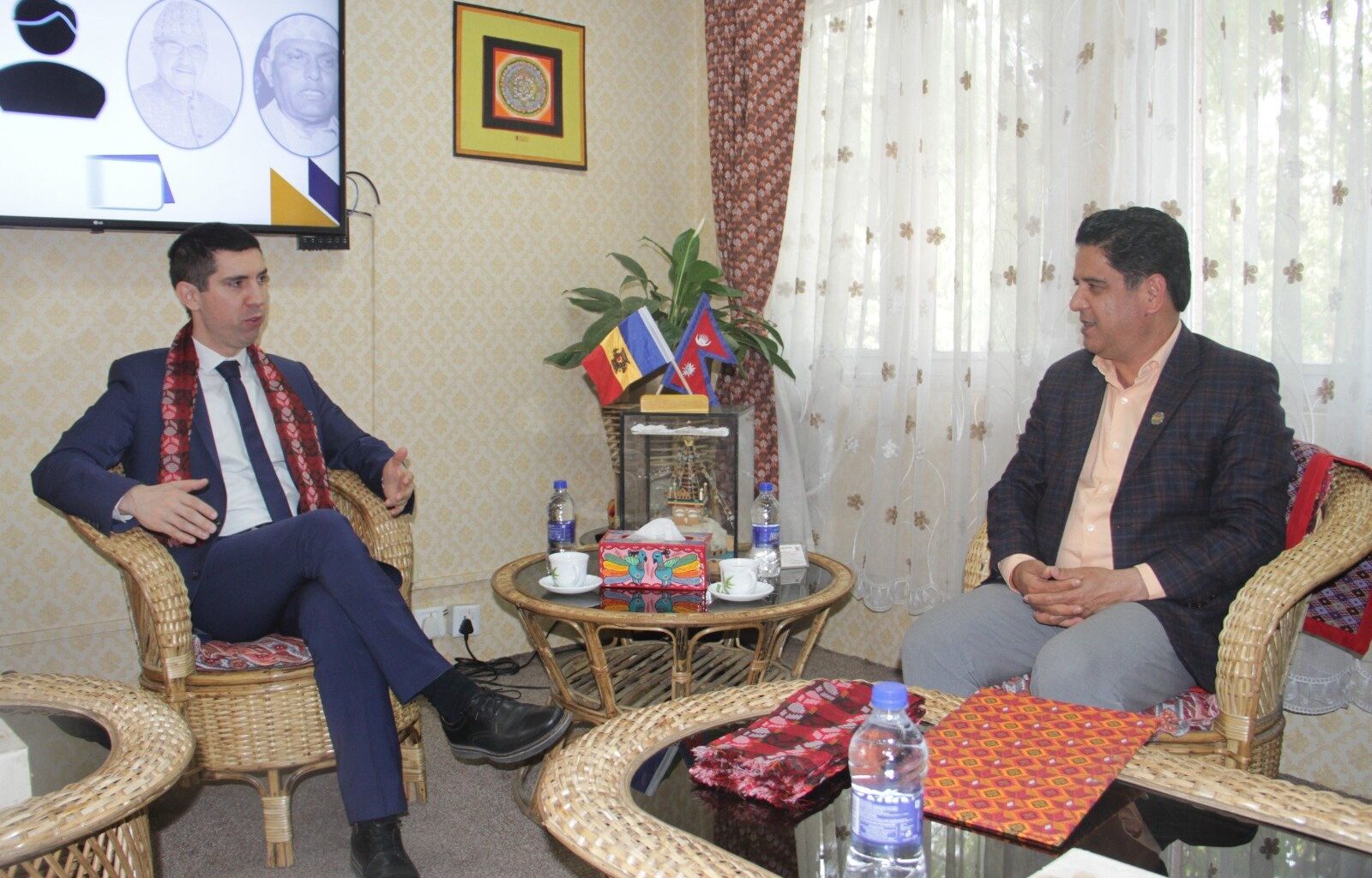 Industry Minister Bhandari, Foreign Affairs Minister of Moldova Posoi hold talks