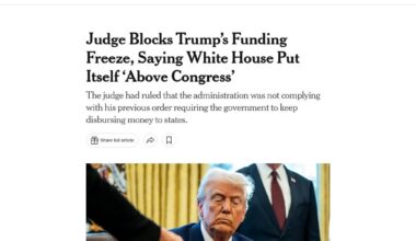 Judge Blocks Trump’s Funding Freeze, Saying White House Put Itself ‘Above Congress’