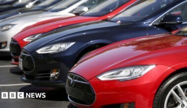 Vehicles damaged at Belfast Tesla dealership