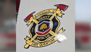 Custom "Last Quantum" emblem on Kaysville Fire Department's new heavy rescue engine. (Kaysville Fir...