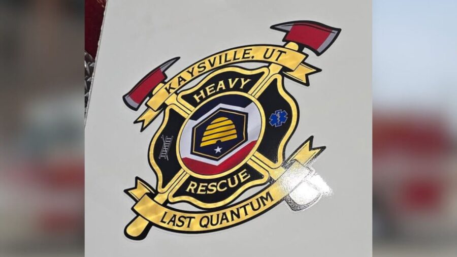 Custom "Last Quantum" emblem on Kaysville Fire Department's new heavy rescue engine. (Kaysville Fir...