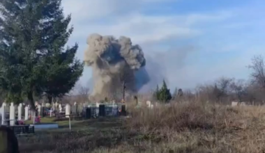 Drone attack on ammunition storage depot, Ivanovskaya Lisitsa, Russia, 20km from Ukrainian border. March 2025