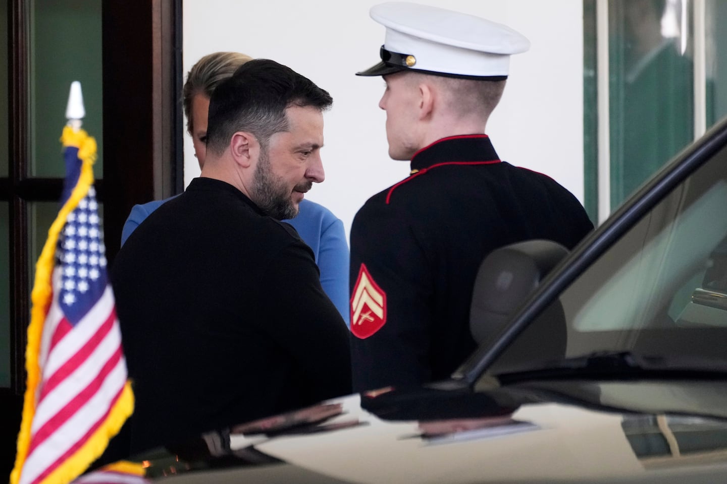 Ukraine's President Volodymyr Zelenskyy departs the White House in Washington, Friday, Feb. 28, 2025. 