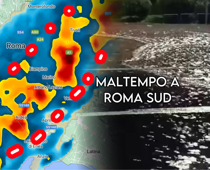 Nubifragio a Roma sud