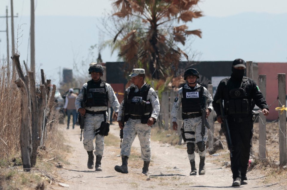National Guard members patrol a rural area in Jalisco, Mexico.