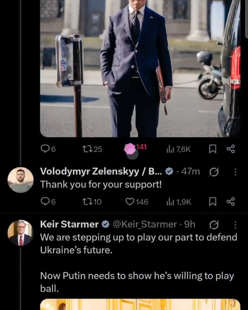 Zelenskyy saying "thank you" to all the European leaders supporting Ukraine. March 27, 2025