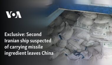 Second Iranian ship suspected of carrying missile ingredient leaves China