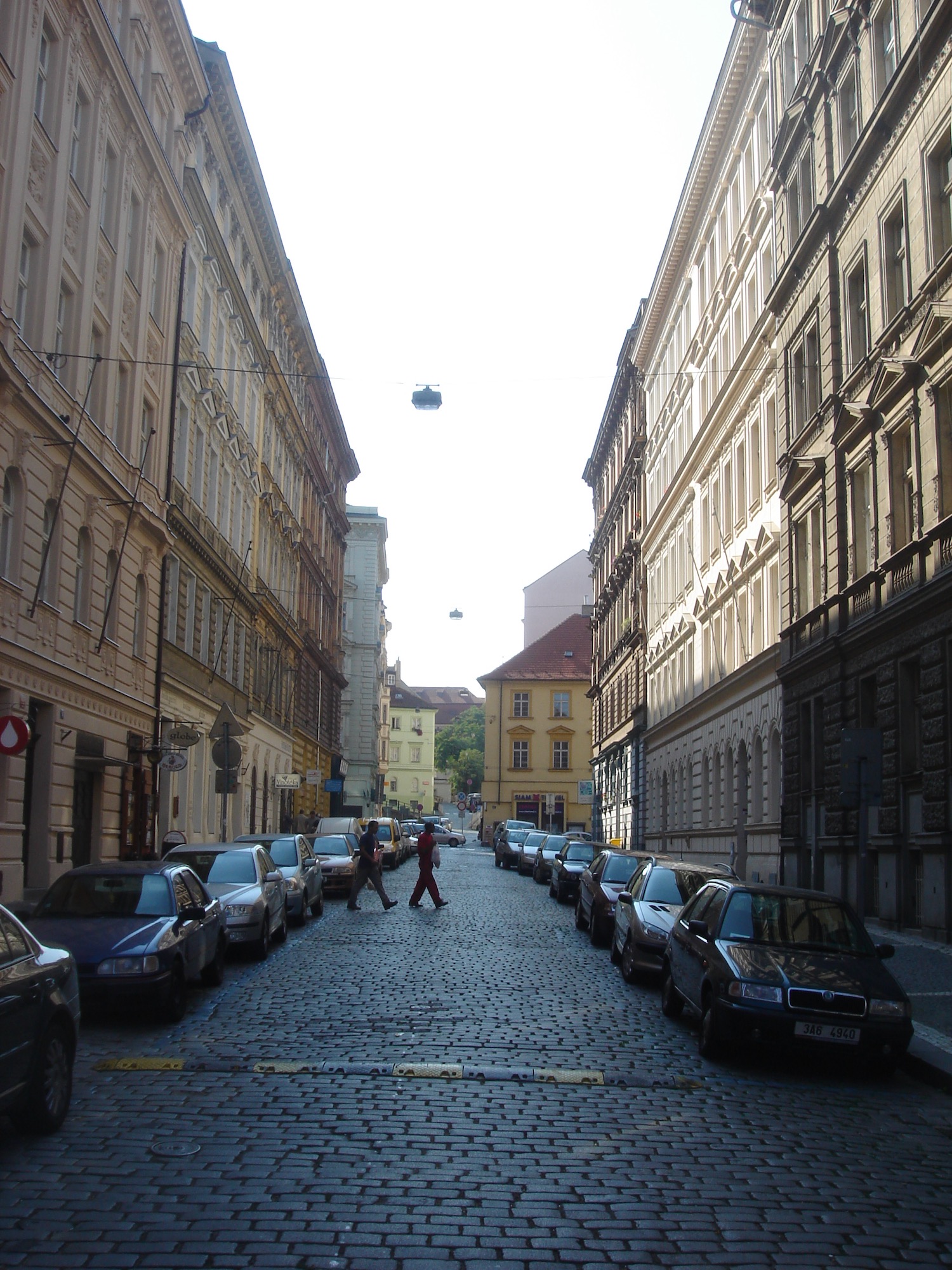 a street with cars parked on it