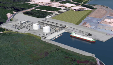 Rendering of Jordan Cove LNG project; Source: Jordan Cove LNG a Pembina company