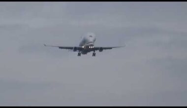 Airbus A330 Beluga XL F-GXLG lands at Brychdyn/Broughton airport Sir Y Fflint/Flintshire