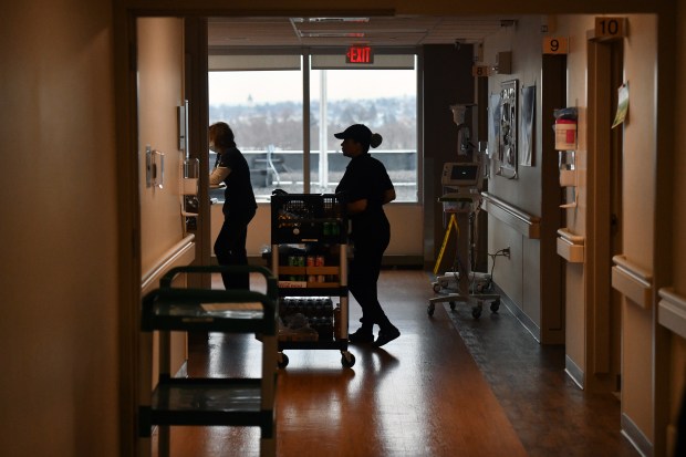 Employees work on an inpatient unit in the Geisinger Community...