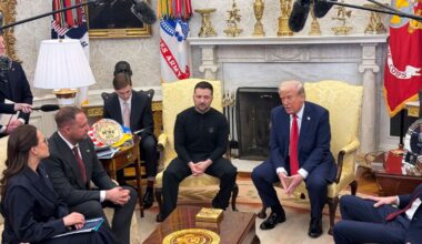 President Donald Trump meets with Ukraine president Volodymyr Zelenskyy in the Oval Office at the White House in Washington. Photograph: Mstyslav Cherno/AP