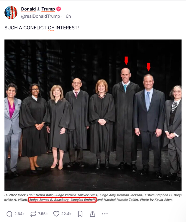 President Donald Trump accused Judge James Boasberg of a 
