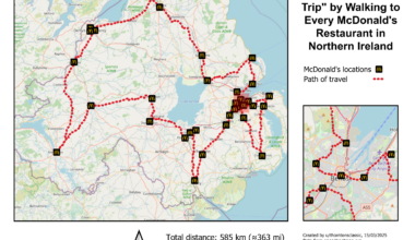 Shortest "round trip" by walking to every McDonald's location in Northern Ireland [OC]