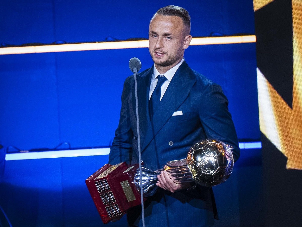 Víťaz ankety Futbalista roka 2024 Stanislav Lobotka počas odovzdávania ocenení na galavečeri